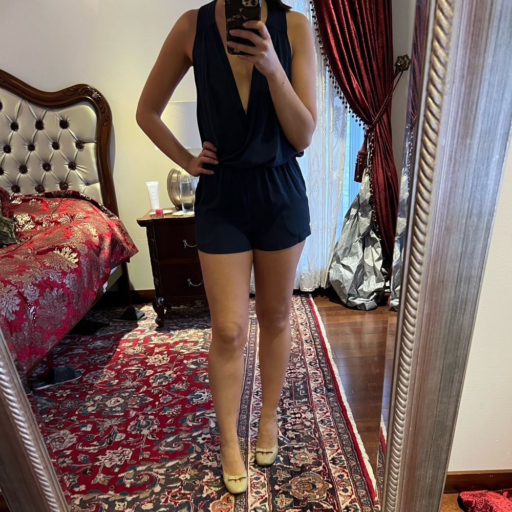 BCBG MaxAzria navy Thalia romper